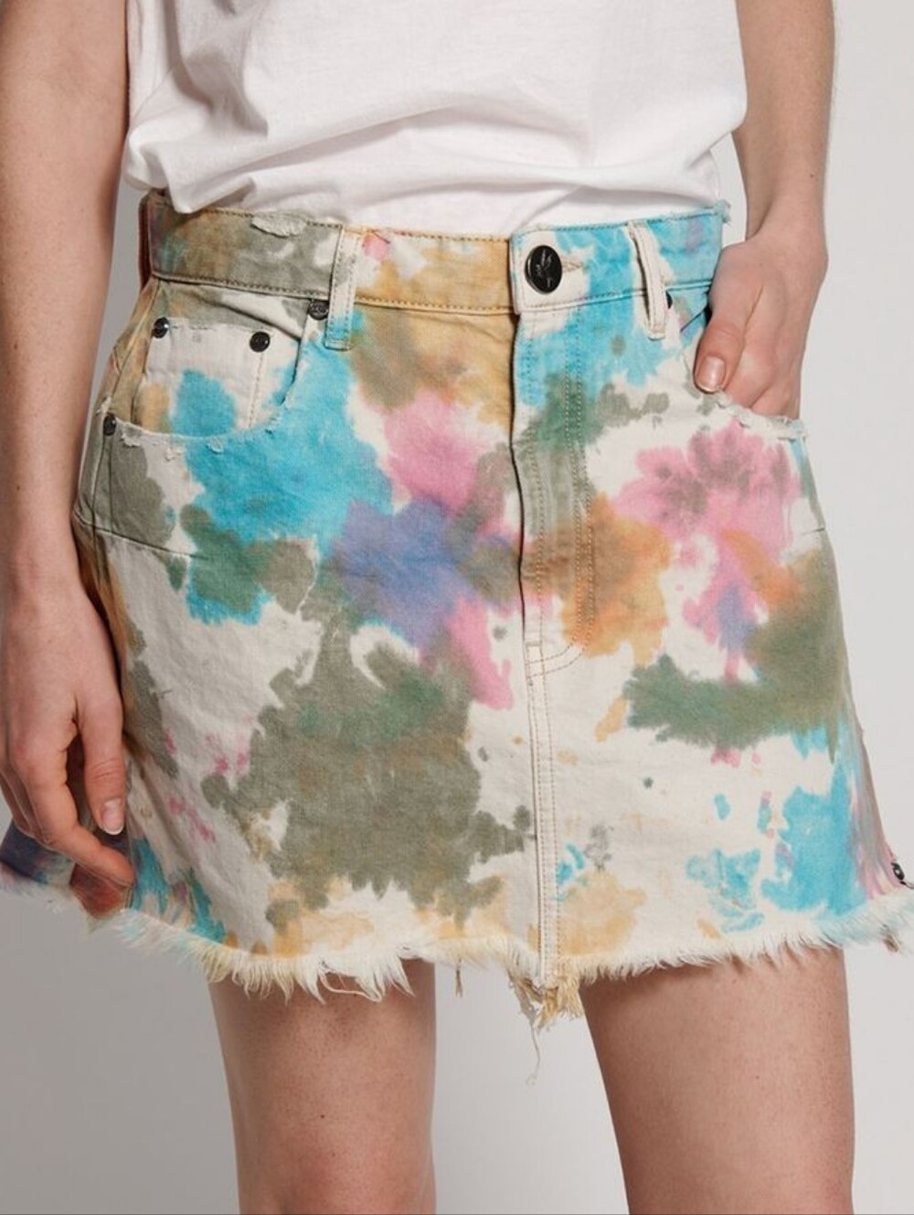 One Teaspoon Tie Dye Indie Sleaze Edgy Y2k 2000s Fashion Mini Skirt 6